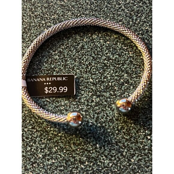 Banana Republic Jewelry - Banana Republic‎ Silver Mesh Bangle Bracelet With Ball Ends